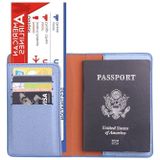 2 PCS MS101 Frosted PU Multi-Card Passport Holder Travel Abroad Passport Card Holder  Color: Blue