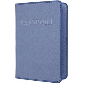 2 PCS MS101 Frosted PU Multi-Card Passport Holder Travel Abroad Passport Card Holder  Color: Blue