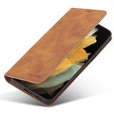 For Samsung Galaxy S21 Ultra 5G Forwenw Dream Series Oil Edge Strong Magnetism Horizontal Flip Leather Case with Holder & Card Slots & Wallet & Photo Frame(Brown)