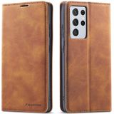 For Samsung Galaxy S21 Ultra 5G Forwenw Dream Series Oil Edge Strong Magnetism Horizontal Flip Leather Case with Holder & Card Slots & Wallet & Photo Frame(Brown)