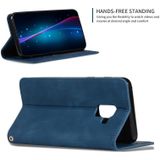 Retro Skin Feel Business Magnetic Horizontal Flip Leather Case for Samsung Galaxy A8 Plus 2018??(Navy Blue)