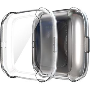 ENKAY Hat-prince Full Coverage Electroplate TPU Case for Fitbit Versa 2(Transparent)