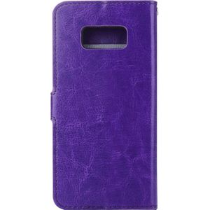 For Galaxy S8 Retro Crazy Horse Texture Horizontal Flip Leather Case with Holder & Card Slots & Wallet & Photo Frame (Purple)
