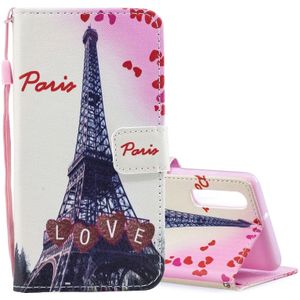 Love Tower Pattern Horizontal Flip Leather Case for Huawei P30  with Holder & Card Slots & Wallet