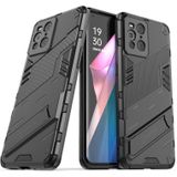 For OPPO Find X3 Punk Armor 2 in 1 PC + TPU Shockproof Case with Invisible Holder(Black)