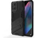 For OPPO Find X3 Punk Armor 2 in 1 PC + TPU Shockproof Case with Invisible Holder(Black)