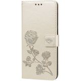 Rose Embossed Horizontal Flip PU Leather Case for Galaxy A70  with Holder & Card Slots & Wallet (Gold)