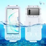 PULUZ 45m/147ft Waterproof Diving Housing Photo Video Taking Underwater Cover Case for Galaxy  Huawei  Xiaomi  Google Android Smartphones with OTG Function (White)