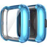 ENKAY Hat-prince Full Coverage Electroplate TPU Case for Fitbit Versa 2(Blue)