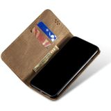 Voor OPPO Reno 3 5G / Reno 3 Youth Denim Texture Casual Style Horizontal Flip Leather Case met Holder & Card Slots & Wallet(Khaki)