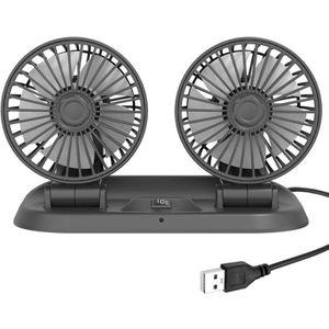 F410 USB 5V Car Dual-head Folding Electric Cooling Fan with Temporary Temporary Parking Card