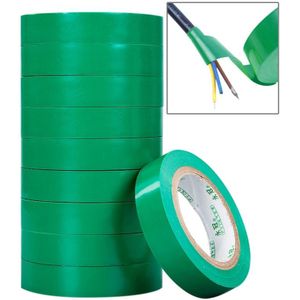 10 PCS 16mm Waterproof PVC Insulating Tare Electricians Electrical Tape(Green)