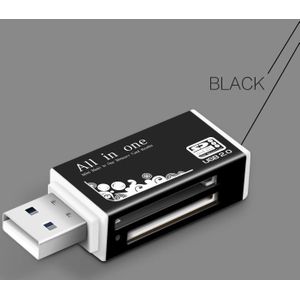 Multi in 1 Memory SD Card Reader for Memory Stick Pro Duo Micro SD TF M2 MMC SDHC MS Card(Black)