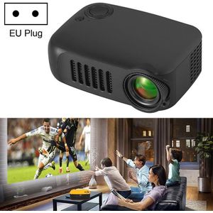 A2000 1080P Mini Portable Smart Projector Children Projector EU Plug(Black)