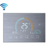 BHT-8000-GCLW-SS Brushed Stainless Steel Mirror Controlling Water/Gas Boiler Heating Energy-saving and Environmentally-friendly Smart Home Negative Display LCD Screen Round Room Thermostat with WiFi