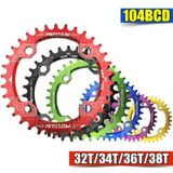 MOTSUV Round Narrow Wide Chainring MTB  Bicycle 104BCD Tooth Plate Parts Elliptic plate 38T(Purple)