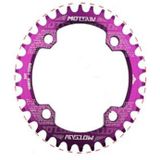 MOTSUV Round Narrow Wide Chainring MTB  Bicycle 104BCD Tooth Plate Parts Elliptic plate 38T(Purple)