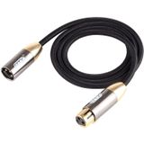 EMK XLR Male to Female Gold-plated Plug Cotton Braided Cannon Audio Cable for XLR Jack Devices  Length: 1m(Black)