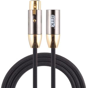 EMK XLR Male to Female Gold-plated Plug Cotton Braided Cannon Audio Cable for XLR Jack Devices  Length: 1m(Black)