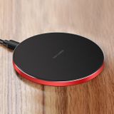 GY-68 Ultra-Thin Aluminum Alloy Wireless Fast Charging Qi Charger Pad(Black Red)