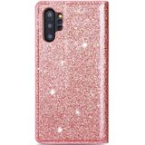 For Samsung Galaxy Note 10 Plus Ultrathin Glitter Magnetic Horizontal Flip Leather Case with Holder & Card Slots(Rose Gold)