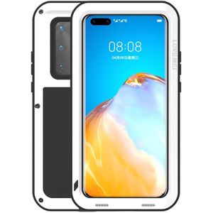 For Huawei P40 Pro LOVE MEI Metal Shockproof Waterproof Dustproof Protective Case(White)