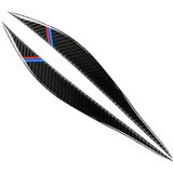 1 Pairs Three Color Carbon Fiber Car Lamp Eyebrow Decorative Sticker for BMW F30 2013-2015