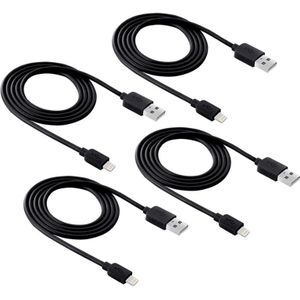 4 PCS HAWEEL 1m High Speed 8 pin to USB Sync and Charging Cable Kit  For iPhone XR / iPhone XS MAX / iPhone X & XS / iPhone 8 & 8 Plus / iPhone 7 & 7 Plus / iPhone 6 & 6s & 6 Plus & 6s Plus / iPad(Black)