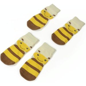 Pet Socks Cotton Anti-Scratch Breathable Foot Cover  Size: 5XL(Yellow Bee)