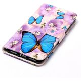 For Huawei  P8 Lite (2017) Gloss Oil Embossed Purple Butterfly Pattern Horizontal Flip Leather Case with Holder & Card Slots & Wallet & Photo Frame