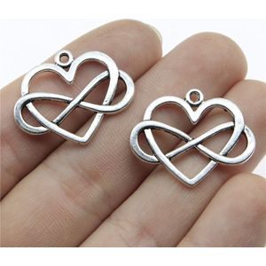 50PCS 27x22mm Heart Infinity Charm Infinity Knot Charm Infinity Heart Charm For Jewelry Making