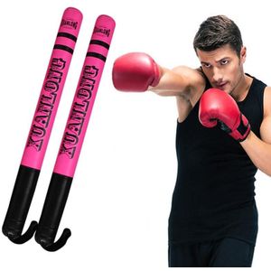 1 Pair XUANLONG PU Boxing Stick Target Sanda Stick Taekwondo Speed Training Equipment Fighting Reaction Target  Length: 57 Cm(Cool Pink )