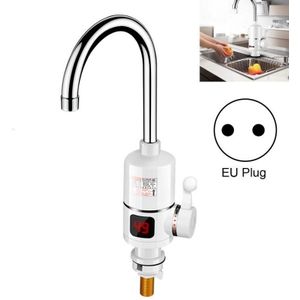 Kitchen Instant Electric Hot Water Faucet EU Plug  Style:Digital Display Big Elbow