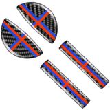 4 PCS Red Blue Color Car F Chassis Door Handle Carbon Fiber Decorative Sticker for BMW Mini Cooper Clubman Countryman F55 / F54 / F60