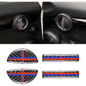 4 PCS Red Blue Color Car F Chassis Door Handle Carbon Fiber Decorative Sticker for BMW Mini Cooper Clubman Countryman F55 / F54 / F60