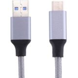 1m Wires Woven Metal Head USB-C / Type-C 3.1 to USB 3.0 Data / Charger Cable  For Galaxy S8 & S8 + / LG G6 / Huawei P10 & P10 Plus / Oneplus 5 / Xiaomi Mi6 & Max 2 /and other Smartphones(Grey)