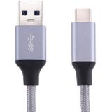 1m Wires Woven Metal Head USB-C / Type-C 3.1 to USB 3.0 Data / Charger Cable  For Galaxy S8 & S8 + / LG G6 / Huawei P10 & P10 Plus / Oneplus 5 / Xiaomi Mi6 & Max 2 /and other Smartphones(Grey)