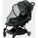 Summer Stroller Mosquito Net Full Cover Multi-Purpose Encrypted Trolley Mosquito Net(Black Net)