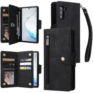 Voor Samsung Galaxy Note10 Klinknagel Gesp 9 kaarten Drie vouw leren telefooncase