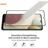 For Samsung Galaxy A12 2 PCS ENKAY Hat-Prince Anti-drop Full Glue Tempered Glass Full Screen Film Anti-fall Protector