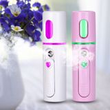 Facial Steamer Nano Steamer Handy  Face Moisture Sprayer Rechargeable Mini USB Charging Automatic Alcohol Sprayer(white)