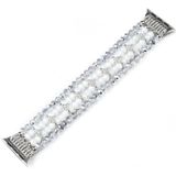 For Apple Watch 5 & 4 40mm / 3 & 2 & 1 38mm Pearl Crystal Watchband(Crystal Porcelain White)