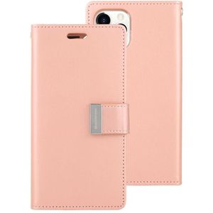 Voor iPhone 11 Pro MERCURY GOOSPERY RICH DIARY Crazy Horse textuur horizontale Flip lederen draagtas met houder & kaartsleuven & portemonnee (Rose goud)