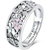 Fashion 925 Sterling Silver Daisy Flower Finger Rings for Women Wedding Engagement Jewelry  Ring Size:8