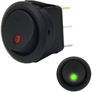 20 Amp 12 Volt Triple Plugs LED ON OFF Rocker Power Switch (Green Light)