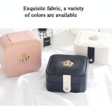 XH-001 Simple Creative Travel Portable Leather Earrings Jewelry Box  Specification: 11x11x5.8 cm(White)