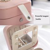 XH-001 Simple Creative Travel Portable Leather Earrings Jewelry Box  Specification: 11x11x5.8 cm(White)