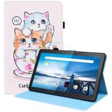 For Lenovo M10 FHD REL TB-X605FC / TB-X605LC Animal Pattern Horizontal Flip Leather Case with Holder & Card Slots & Photo Frame(Cat Brothers)