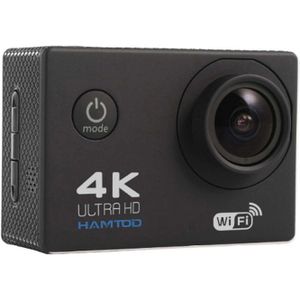 HAMTOD H9A HD 4K WiFi Sport Camera with Waterproof Case  Generalplus 4247  2.0 inch LCD Screen  120 Degree Wide Angle Lens (Black)