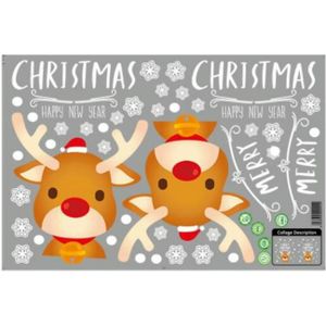 10 PCS Christmas Decorations Stickers Glass Window Wall Stickers( Reindeer )